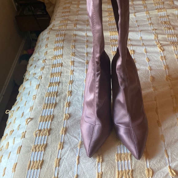 Dark Lilac Thigh High Boots - Picture 2 of 8